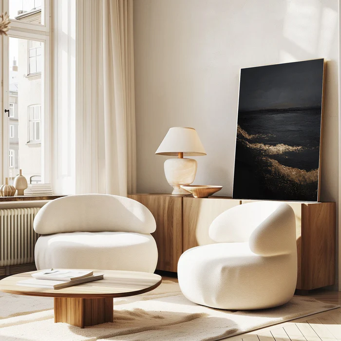 Golden Tide Abstract Painting
