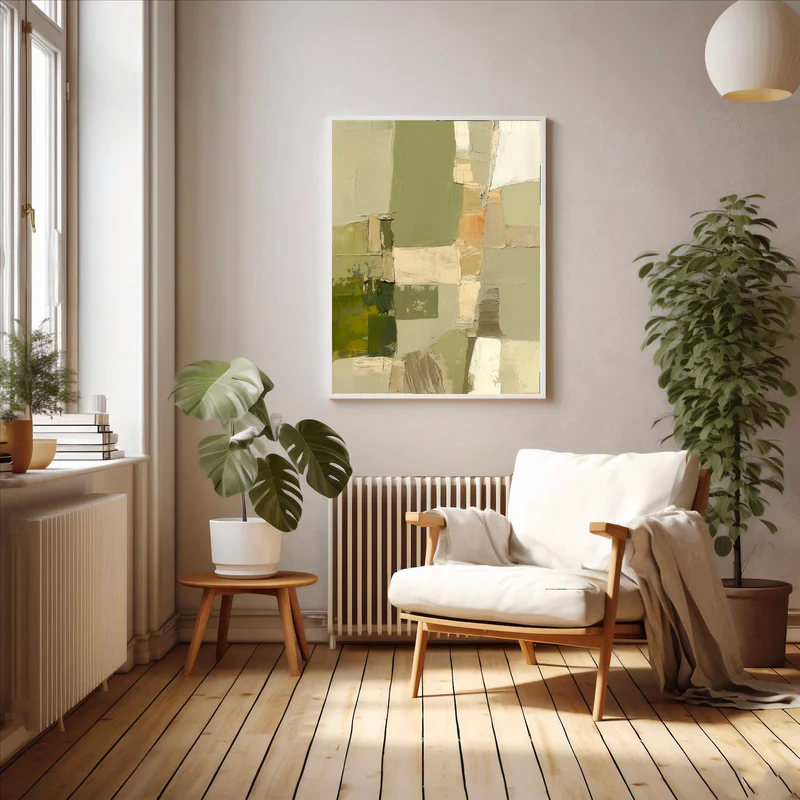 Olive Terrain Abstract Painting