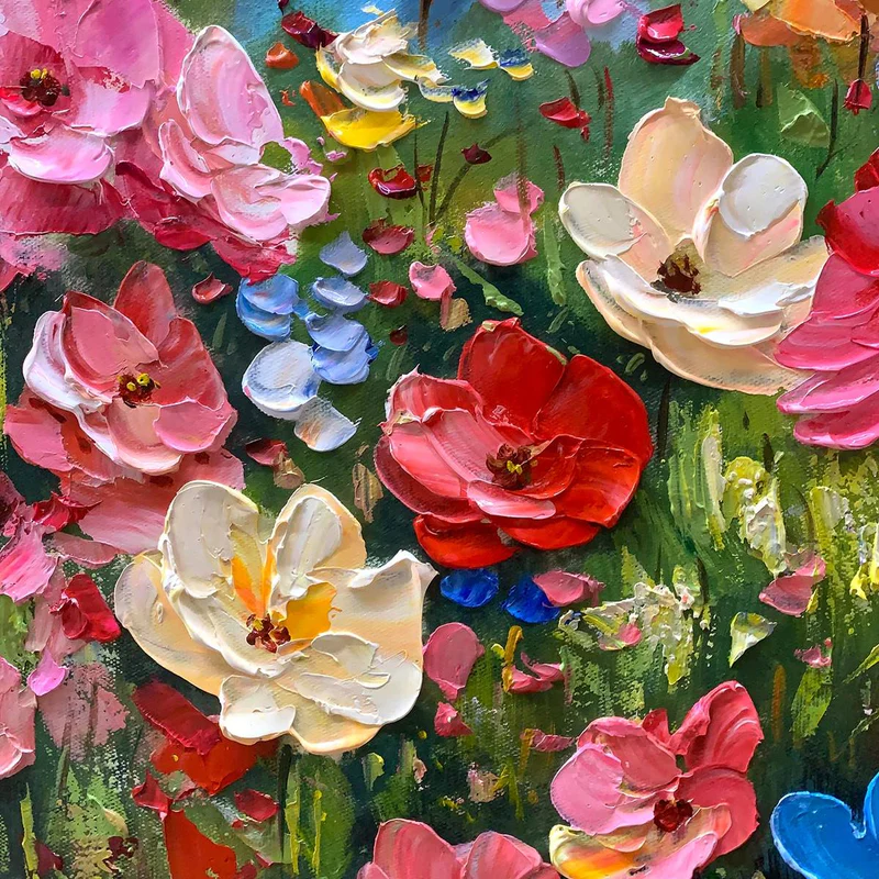 Bloom Symphony Floral Oil Painting #AR040-2