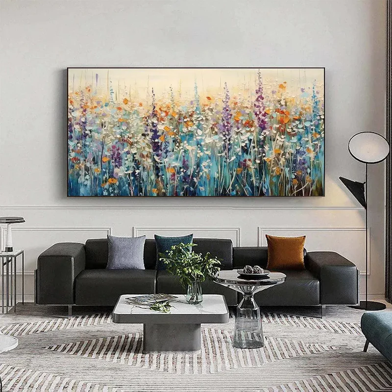 Colorful Wildflower Textured Painting