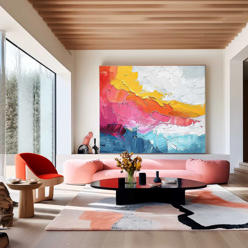 Colorful Abstract Palette Knife Painting