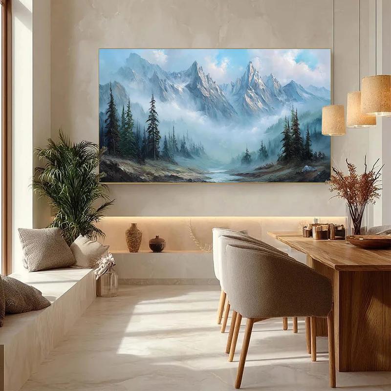 Blue Mist Mountain Landscape Painting