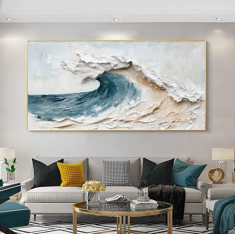 Ocean Crest Textured Wave Painting