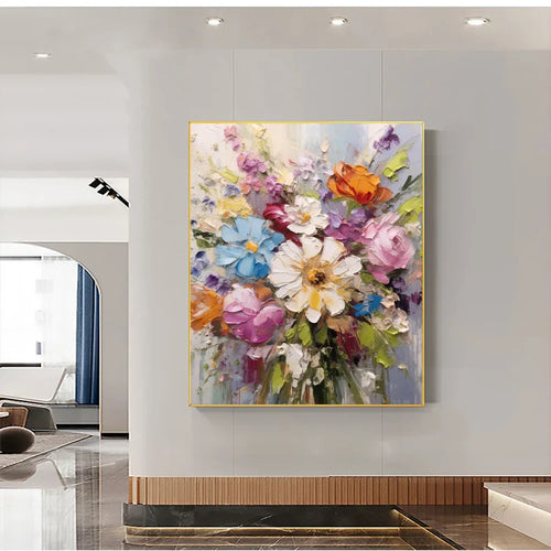 Blooming Harmony Floral Abstract Painting