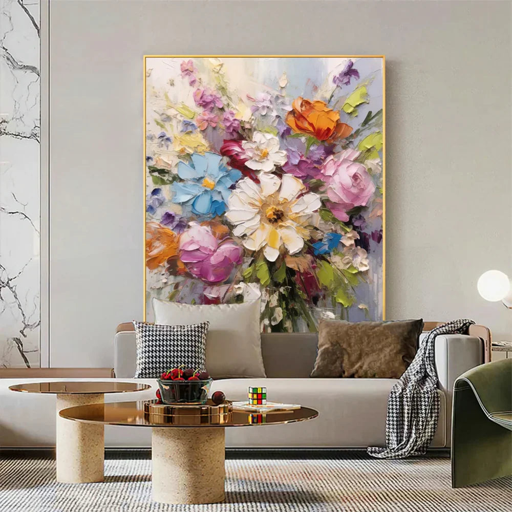 Blooming Harmony Floral Abstract Painting