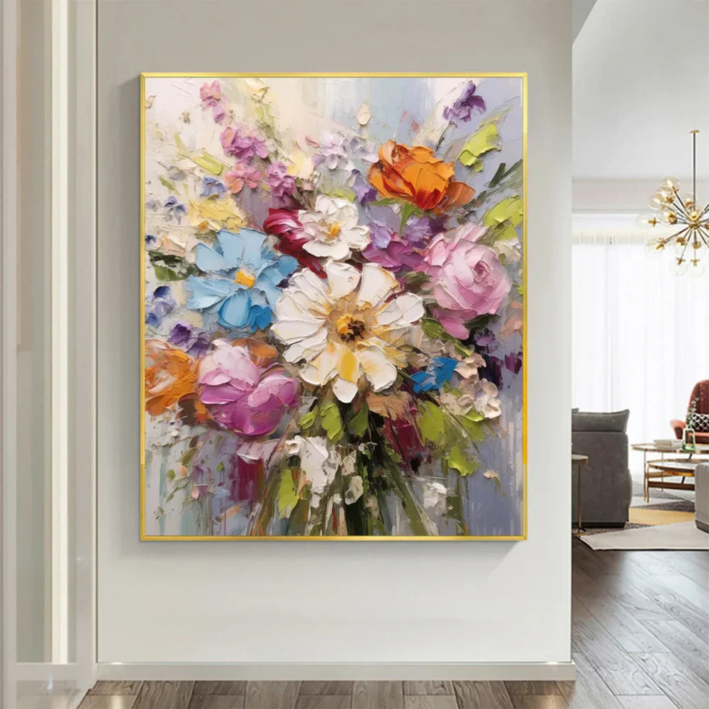 Blooming Harmony Floral Abstract Painting