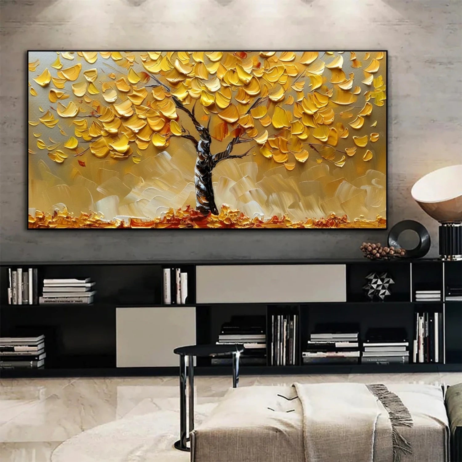 Golden Fall Canopy Tree Painting