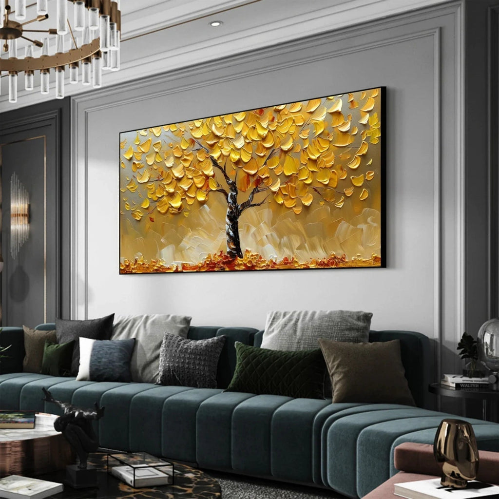 Golden Fall Canopy Tree Painting