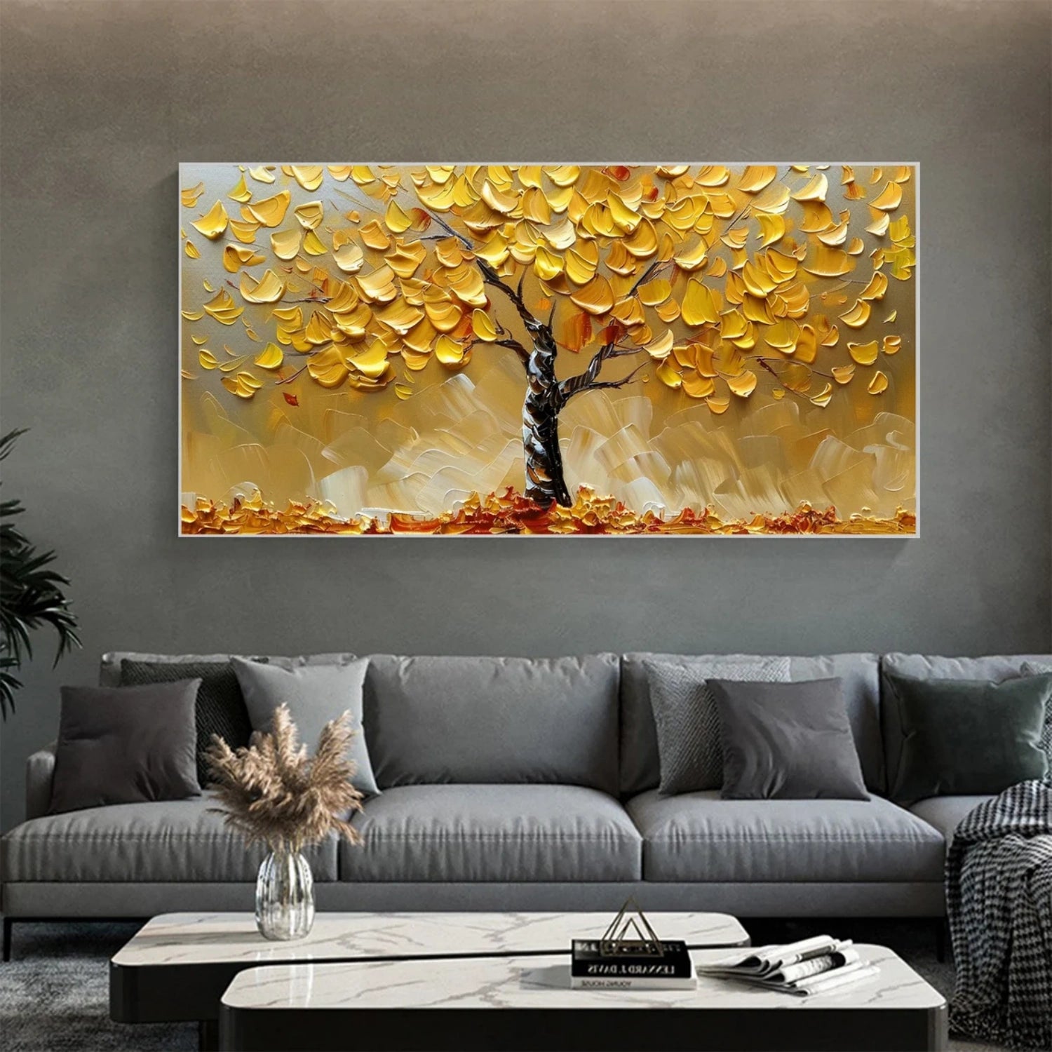 Golden Fall Canopy Tree Painting