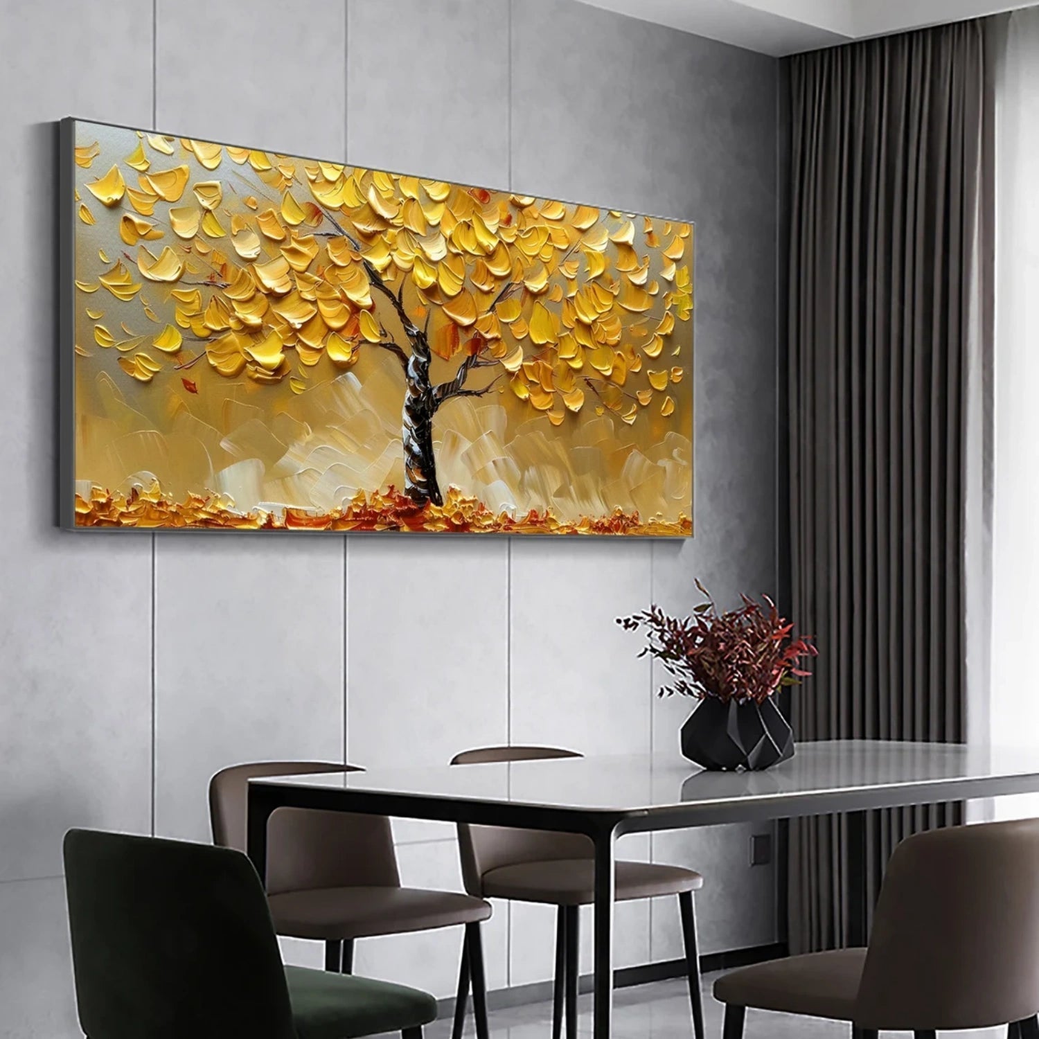 Golden Fall Canopy Tree Painting