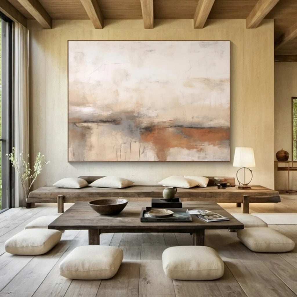 Quiet Horizon Neutral Abstract Painting