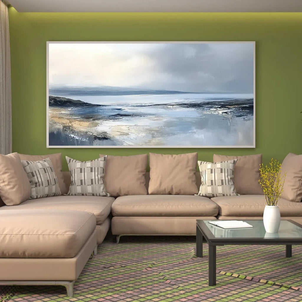 Calm Horizon Blue Seascape Painting