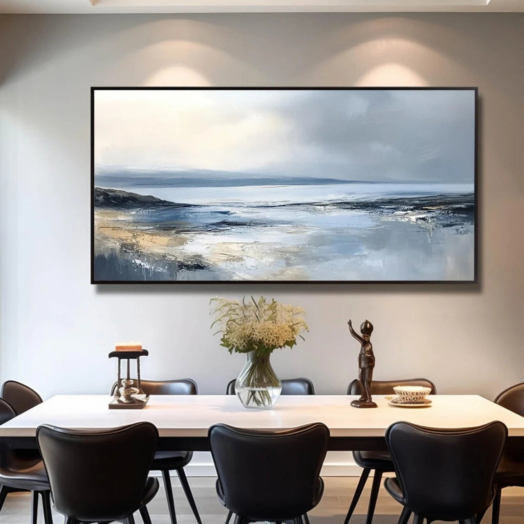 Calm Horizon Blue Seascape Painting