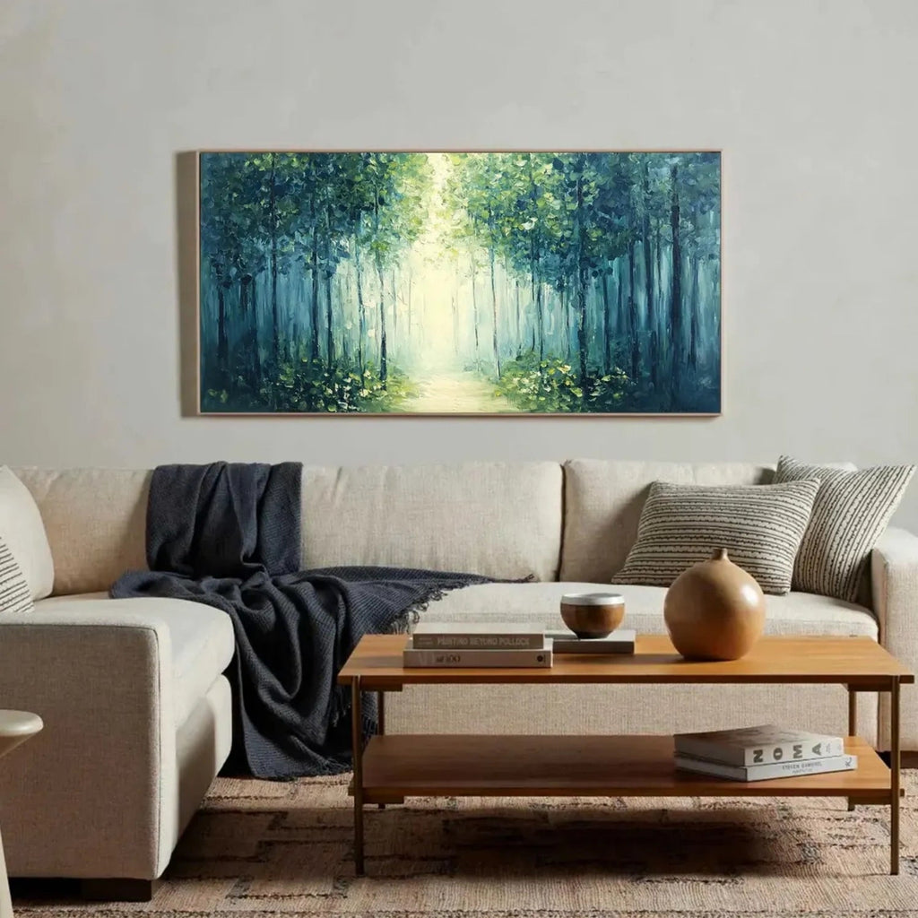 Misty Emerald Forest Path Painting