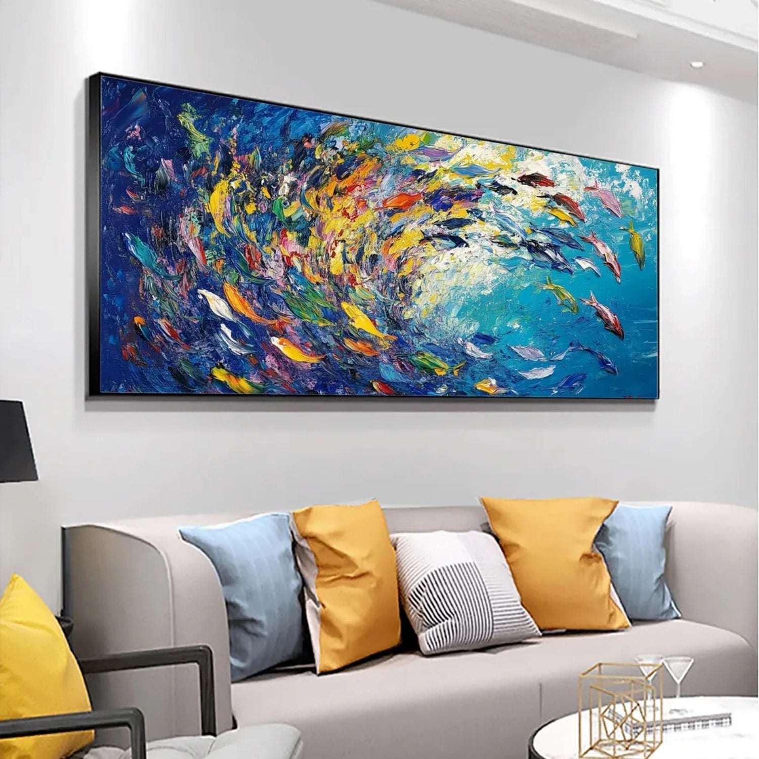 Radiant Ocean Swirl Abstract Painting