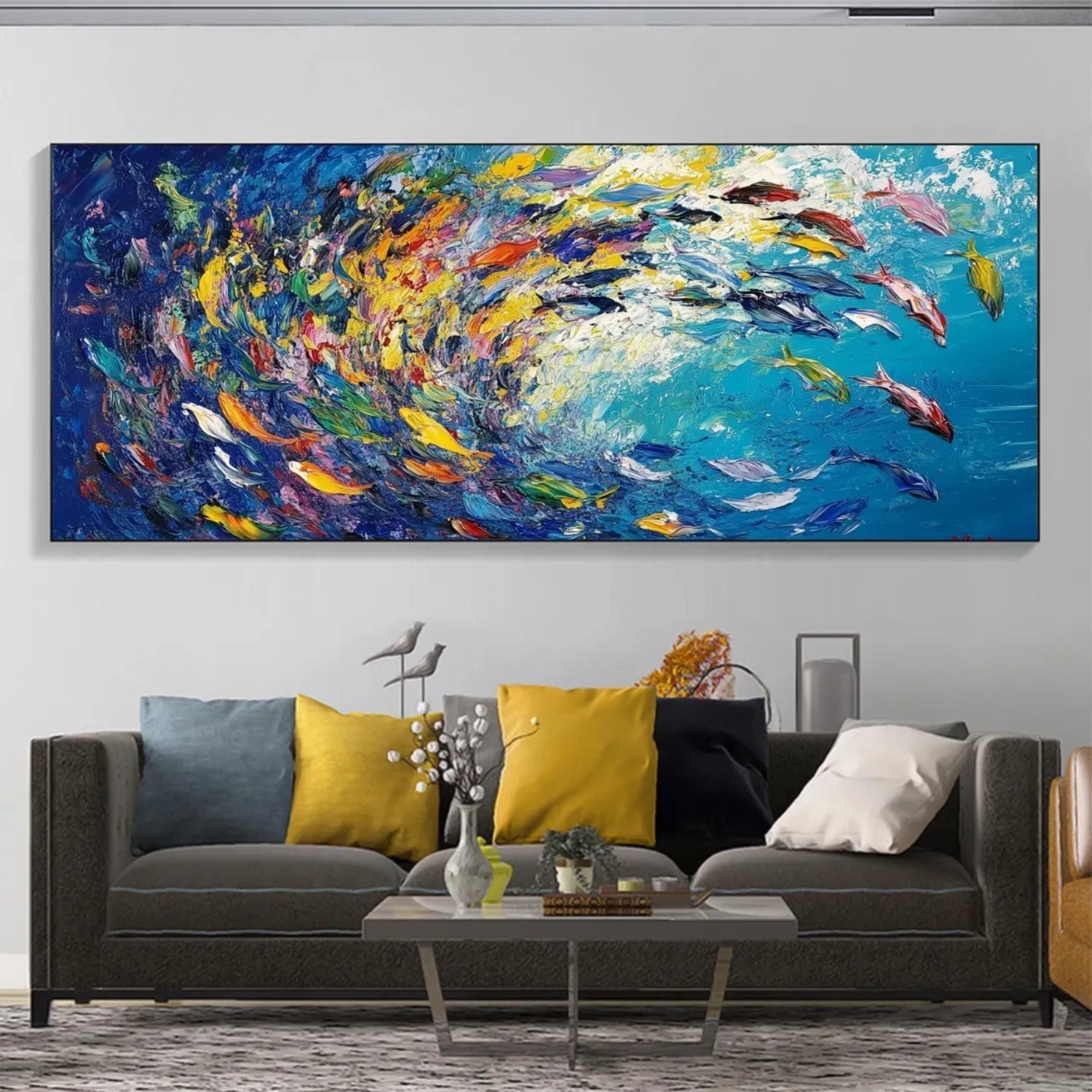 Radiant Ocean Swirl Abstract Painting