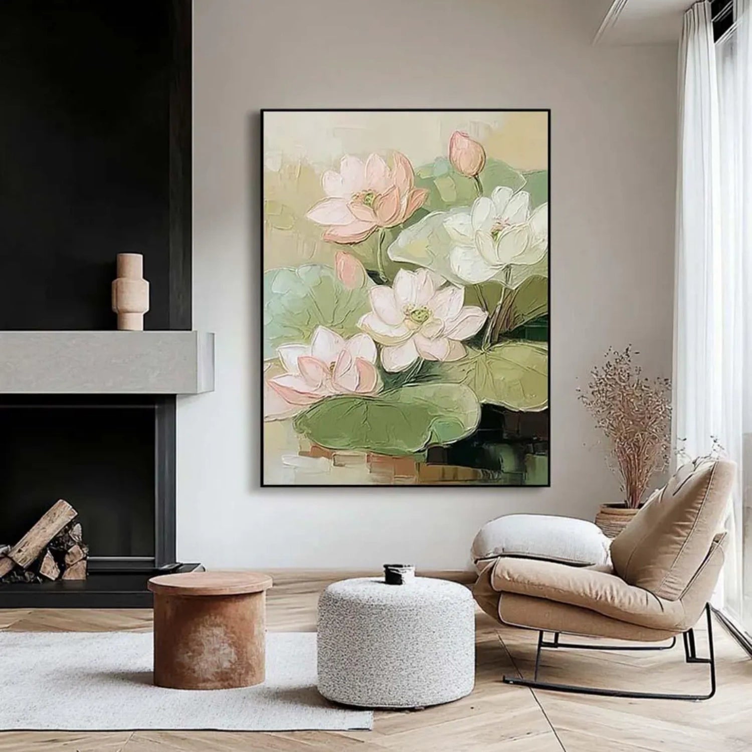 Gentle Lotus Harmony Abstract Painting