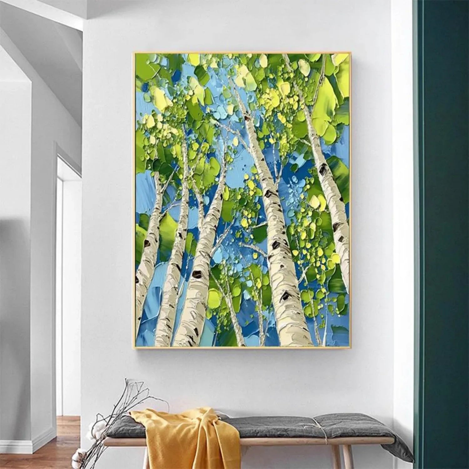 Skyward Birch Grove Abstract Painting