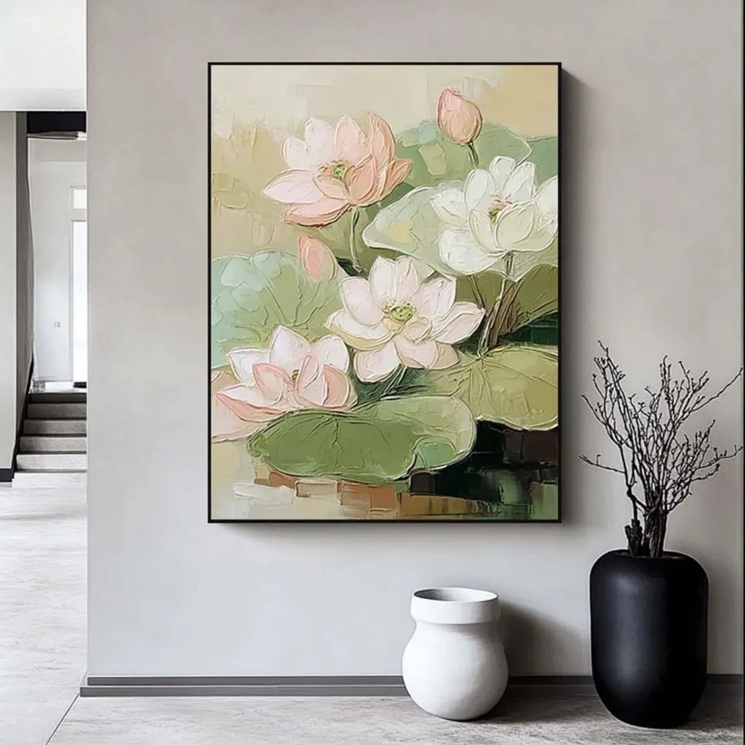 Gentle Lotus Harmony Abstract Painting
