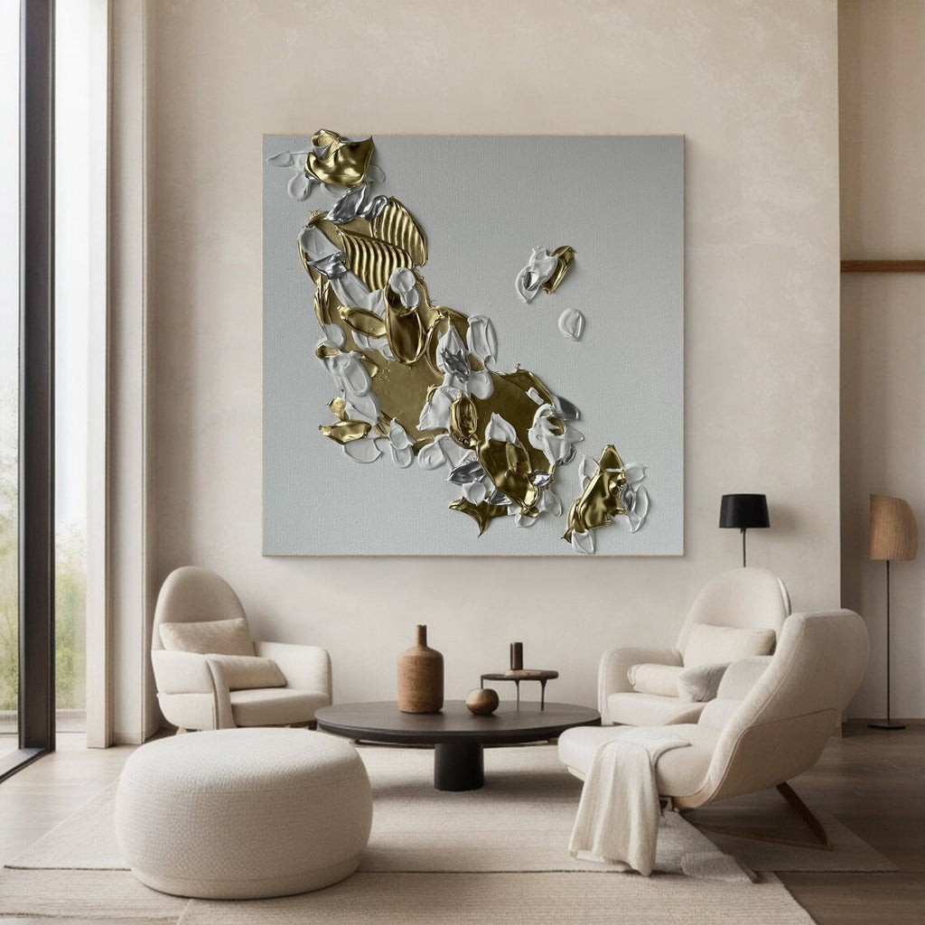 Golden Drift Luxe Abstract Painting