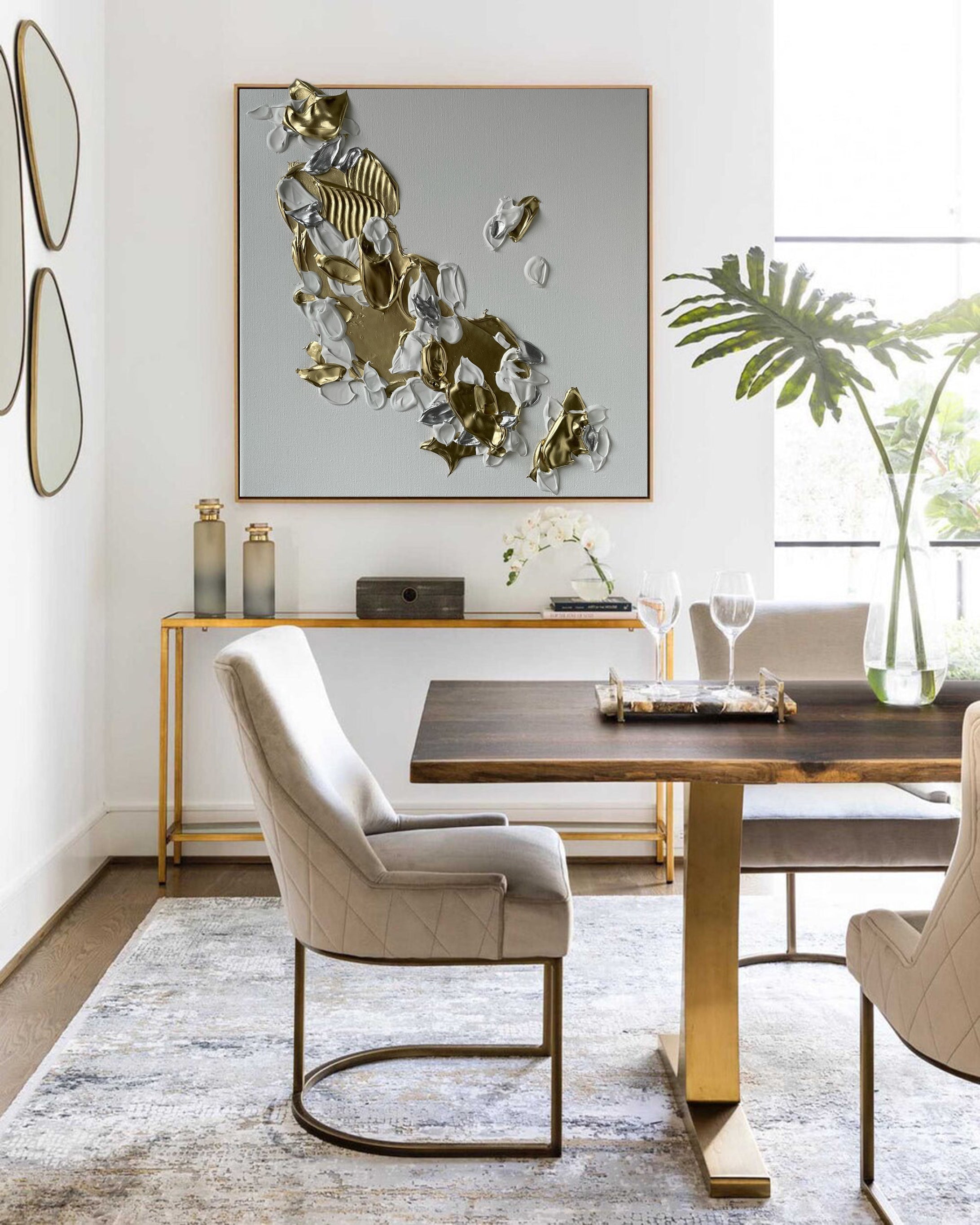 Golden Drift Luxe Abstract Painting