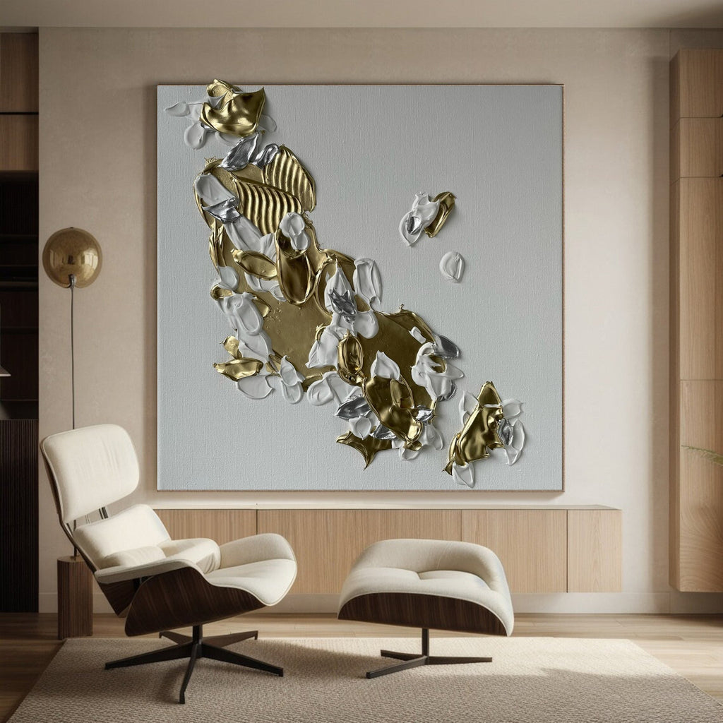 Golden Drift Luxe Abstract Painting