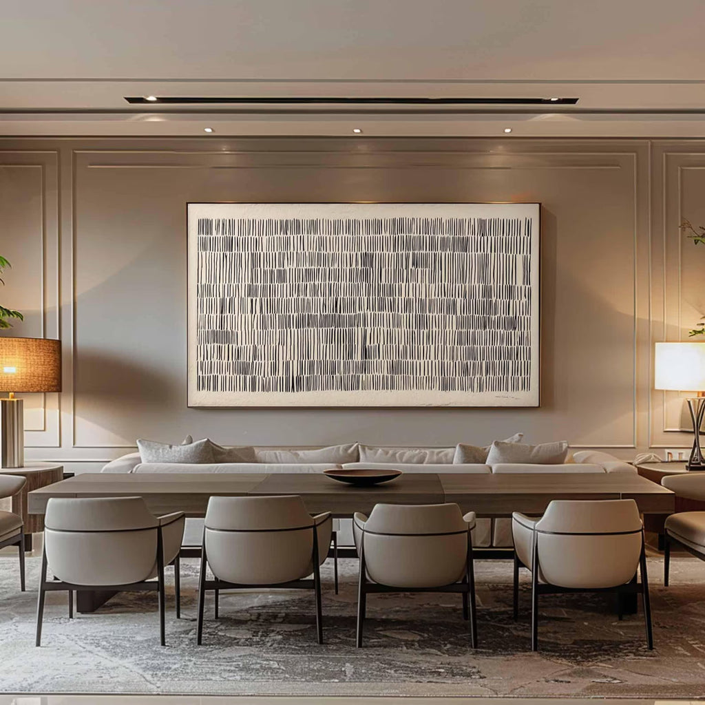 Black & White Geometric Abstract Painting