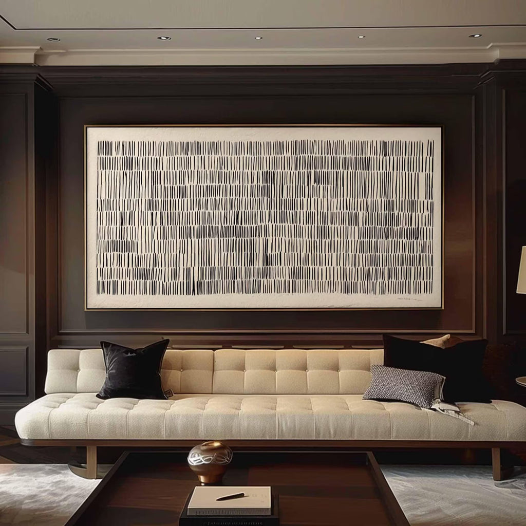 Black & White Geometric Abstract Painting