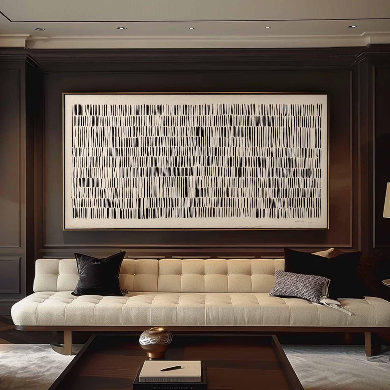 Black & White Geometric Abstract Painting