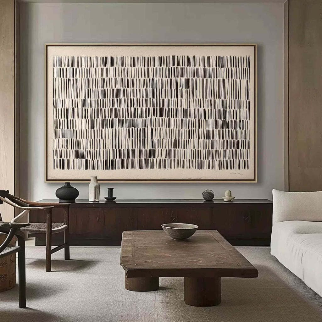 Black & White Geometric Abstract Painting