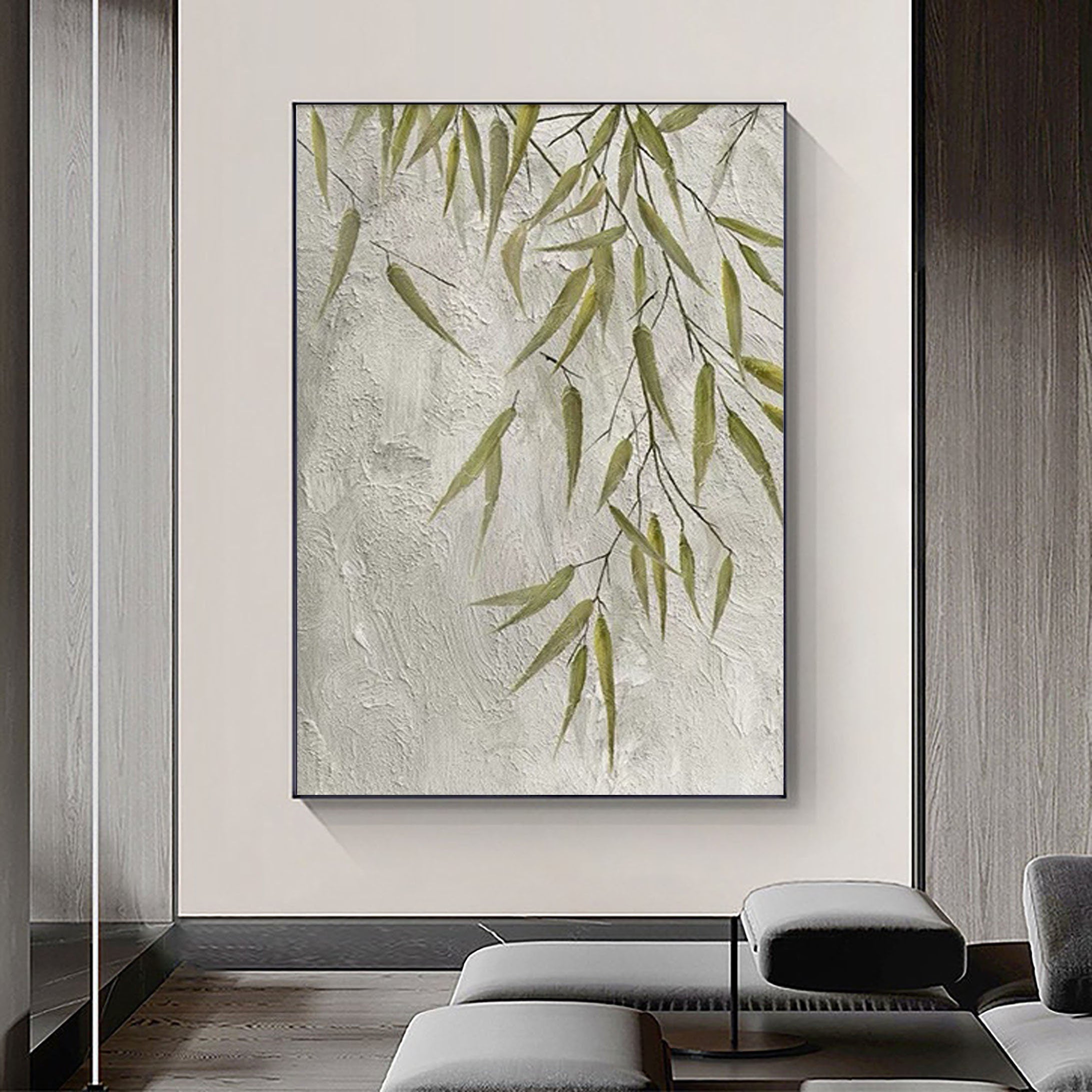 Willow Breeze Botanical Abstract Painting