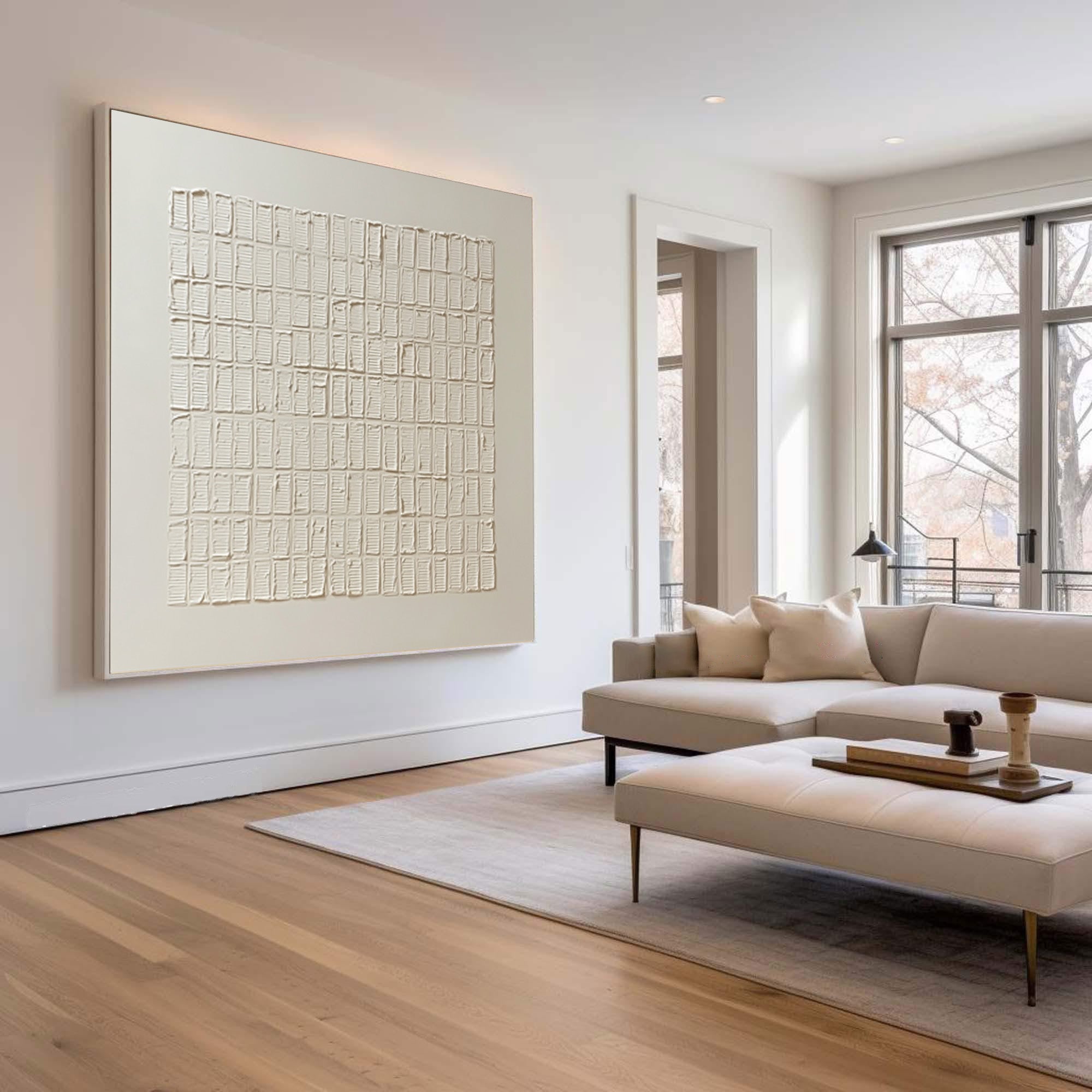 Silent Rhythm Grid Textured Painting