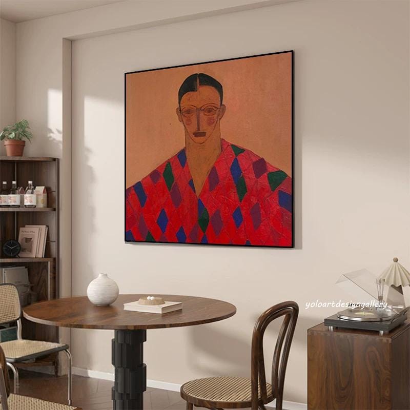 Harlequin Gaze Modern Portrait Painting