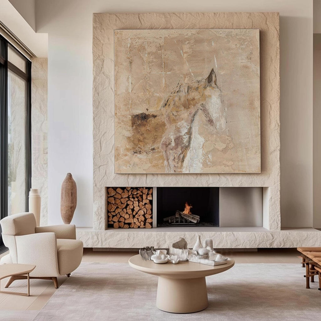 Silent Gaze Horse Abstract Painting