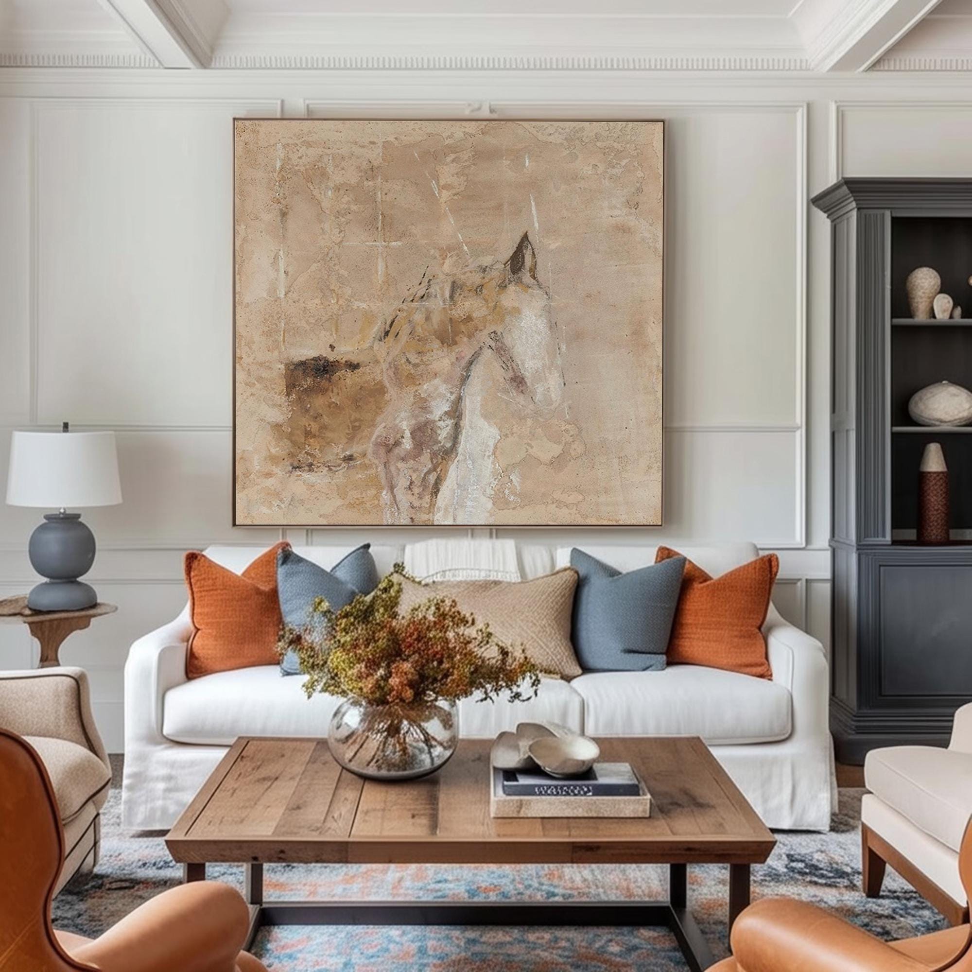 Silent Gaze Horse Abstract Painting