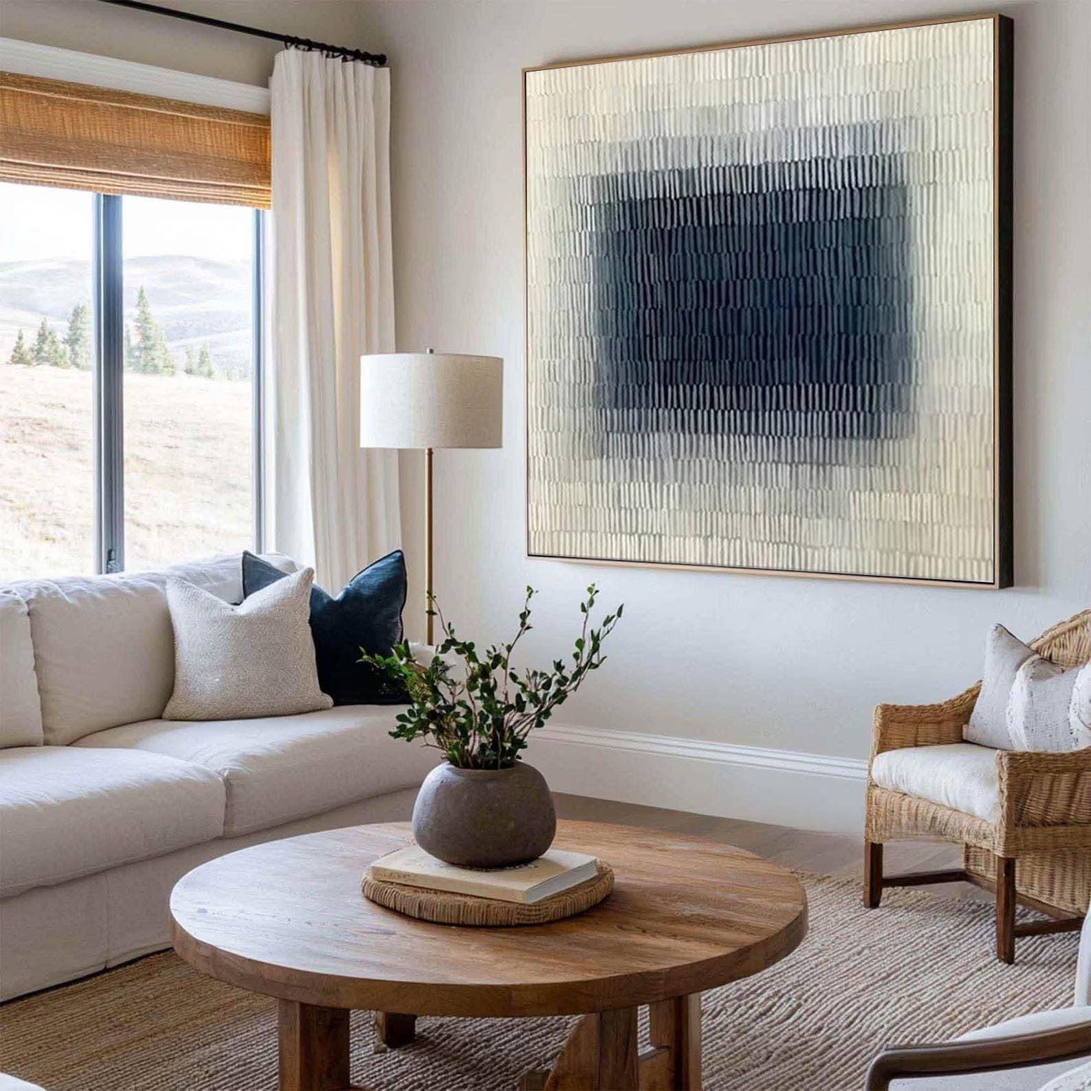 Silent Depth Blue Abstract Painting