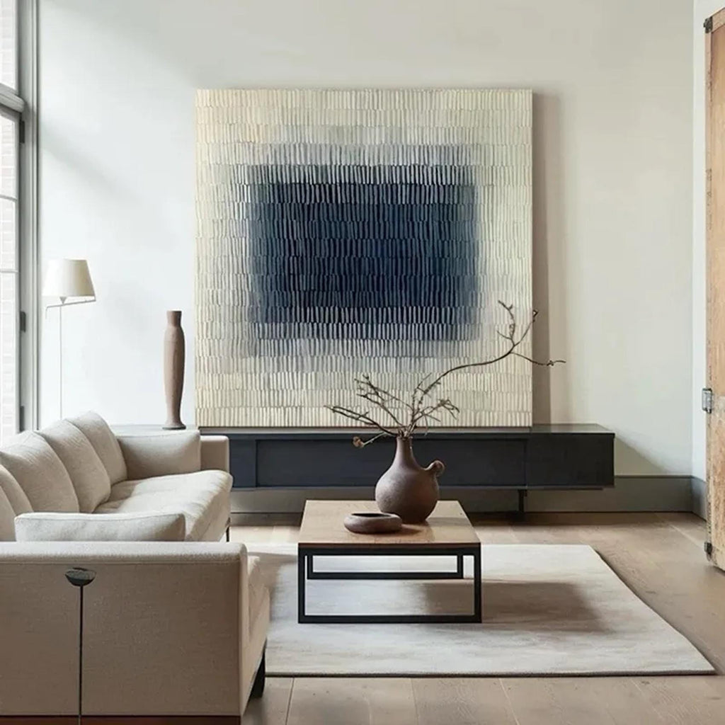 Silent Depth Blue Abstract Painting