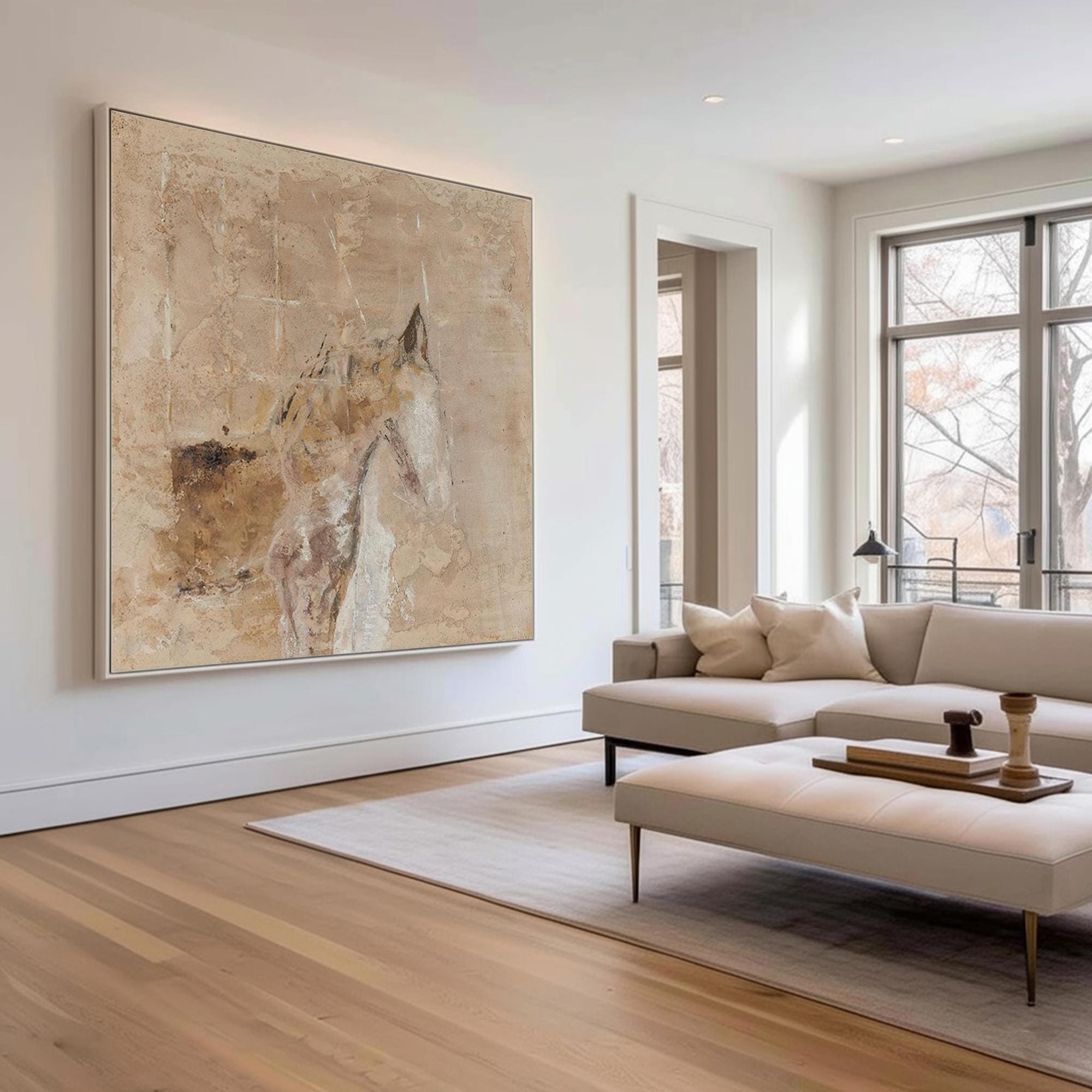 Silent Gaze Horse Abstract Painting