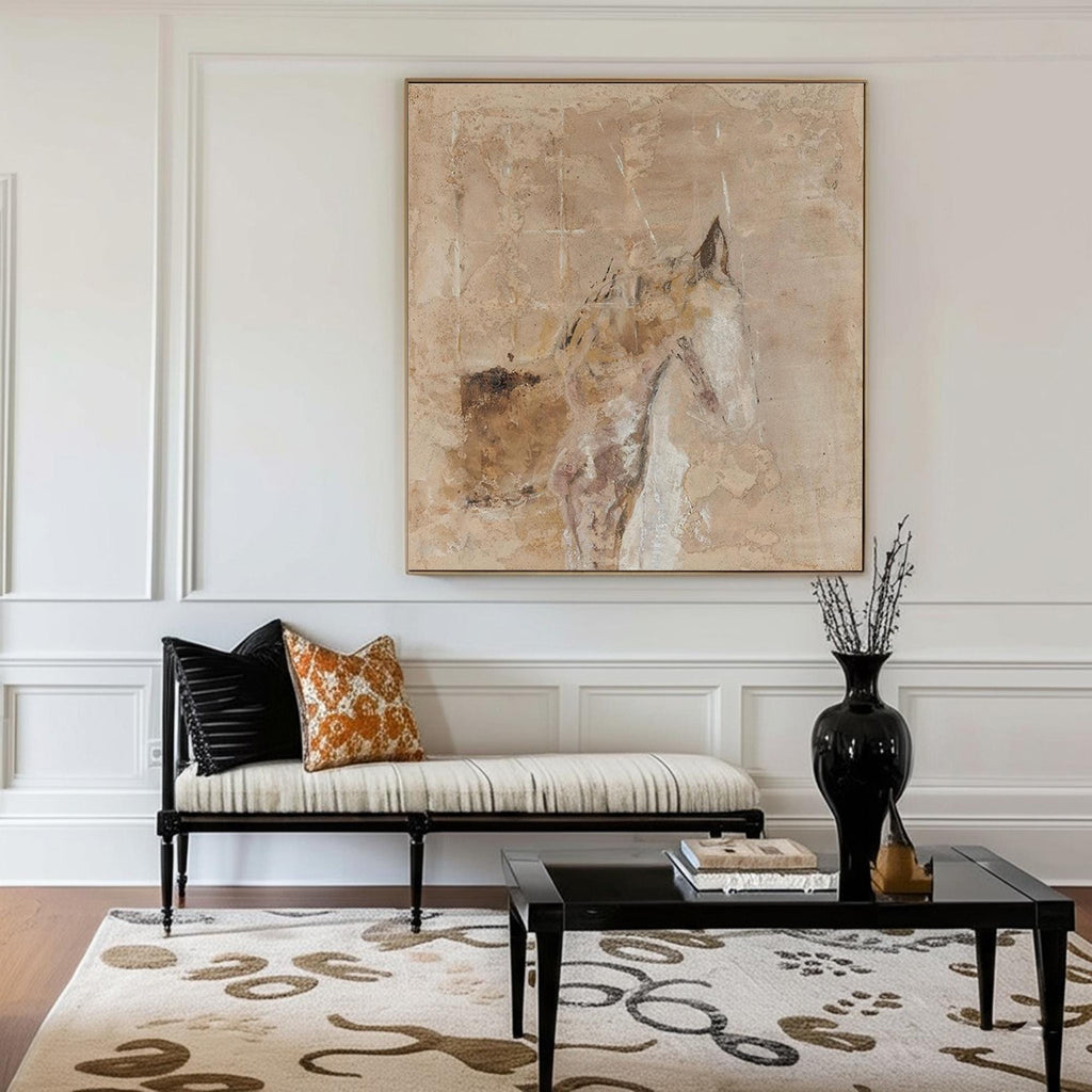 Silent Gaze Horse Abstract Painting