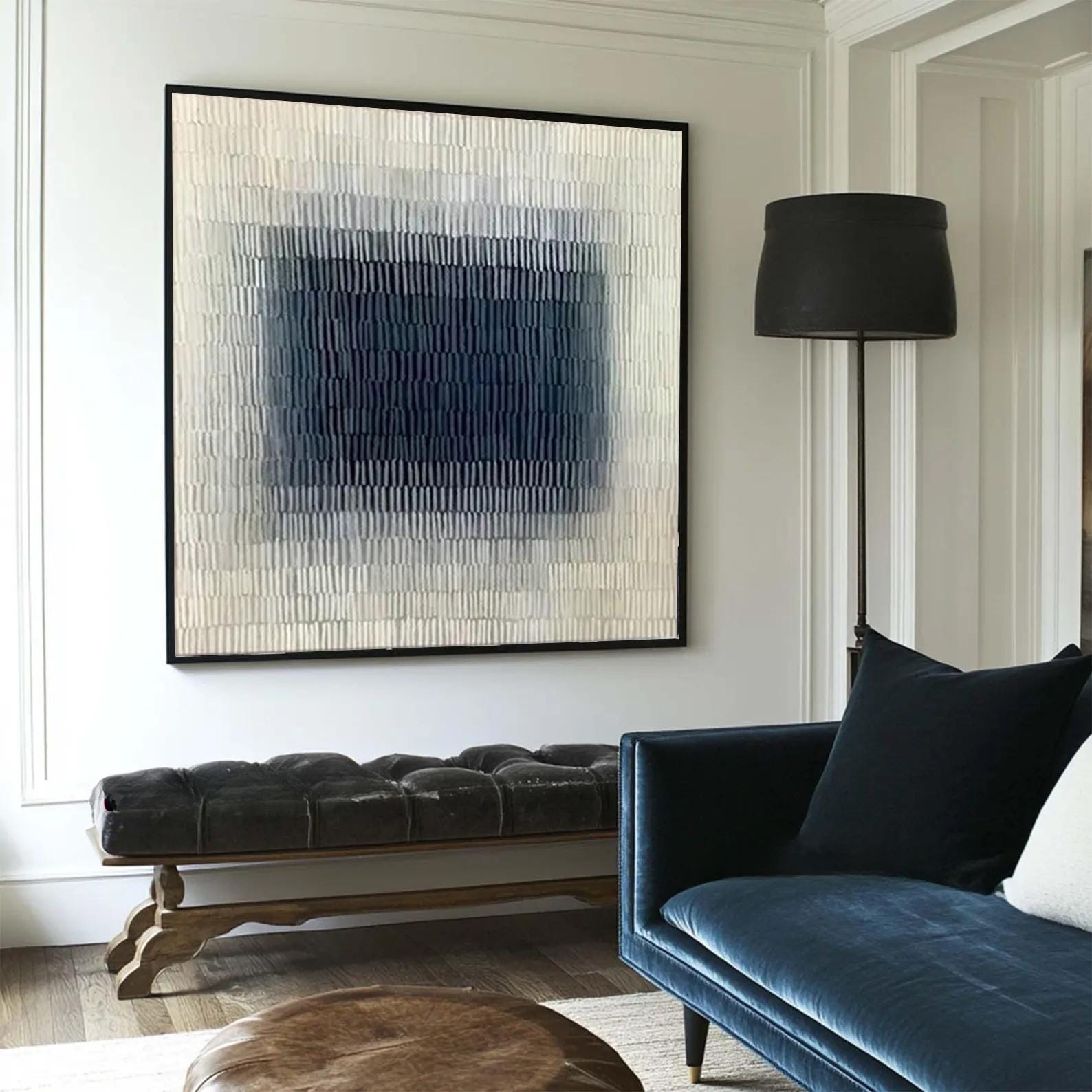 Silent Depth Blue Abstract Painting