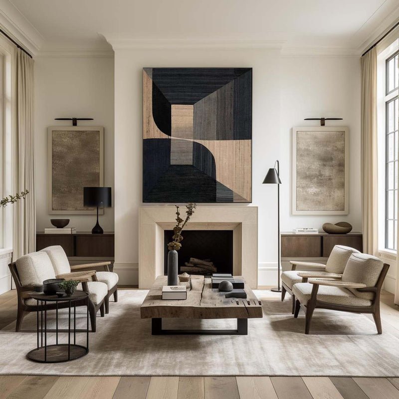 Inner Sanctum: A Sophisticated Geometric Abstract Wall Art for Modern Spaces