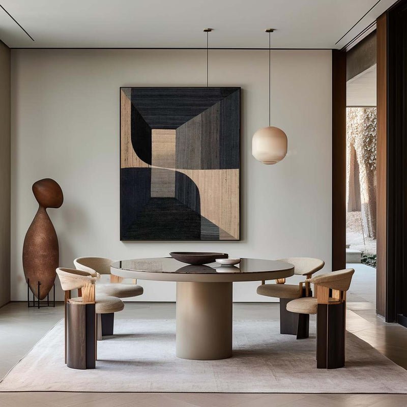 Inner Sanctum: A Sophisticated Geometric Abstract Wall Art for Modern Spaces