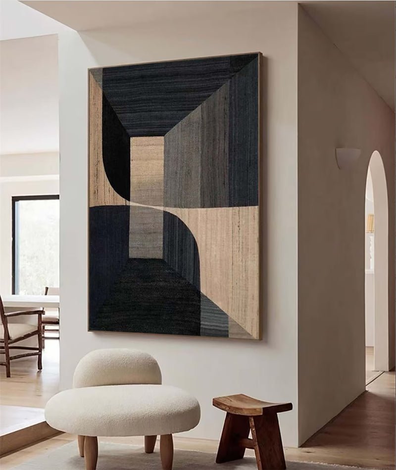Inner Sanctum: A Sophisticated Geometric Abstract Wall Art for Modern Spaces