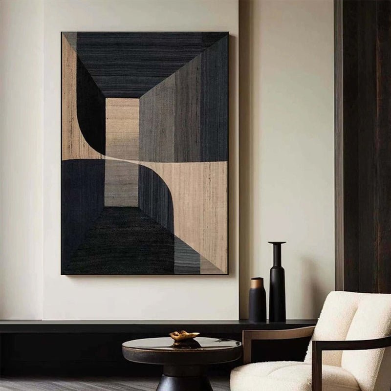 Inner Sanctum: A Sophisticated Geometric Abstract Wall Art for Modern Spaces