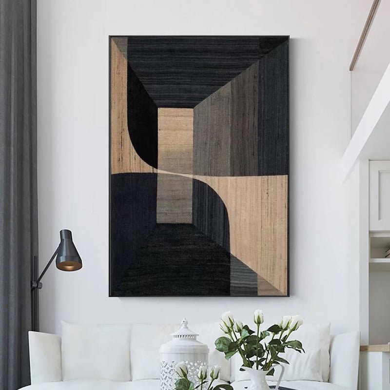 Inner Sanctum: A Sophisticated Geometric Abstract Wall Art for Modern Spaces