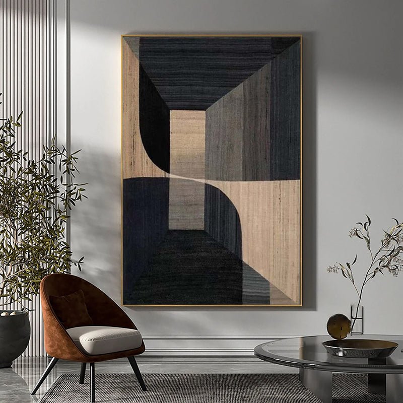 Inner Sanctum: A Sophisticated Geometric Abstract Wall Art for Modern Spaces