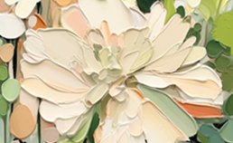 Garden Daydream: A Textured Contemporary Floral Canvas Painting