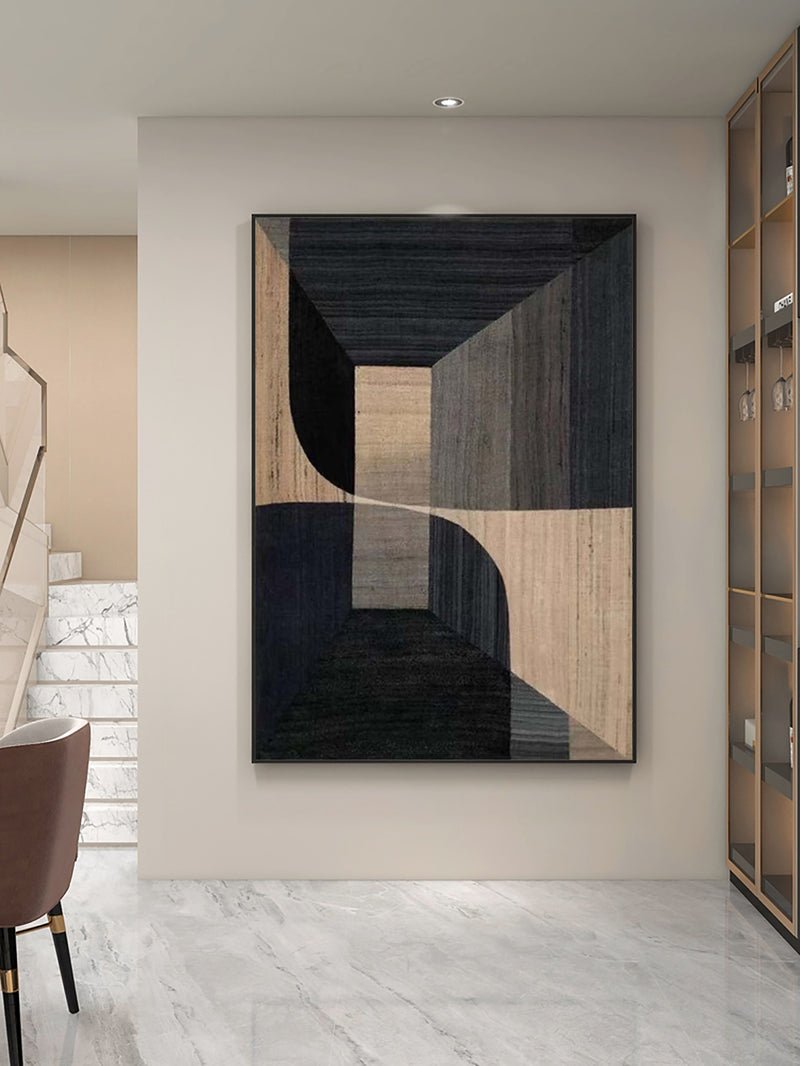 Inner Sanctum: A Sophisticated Geometric Abstract Wall Art for Modern Spaces