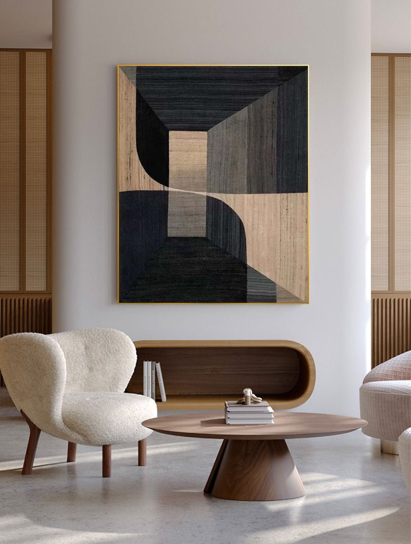 Inner Sanctum: A Sophisticated Geometric Abstract Wall Art for Modern Spaces