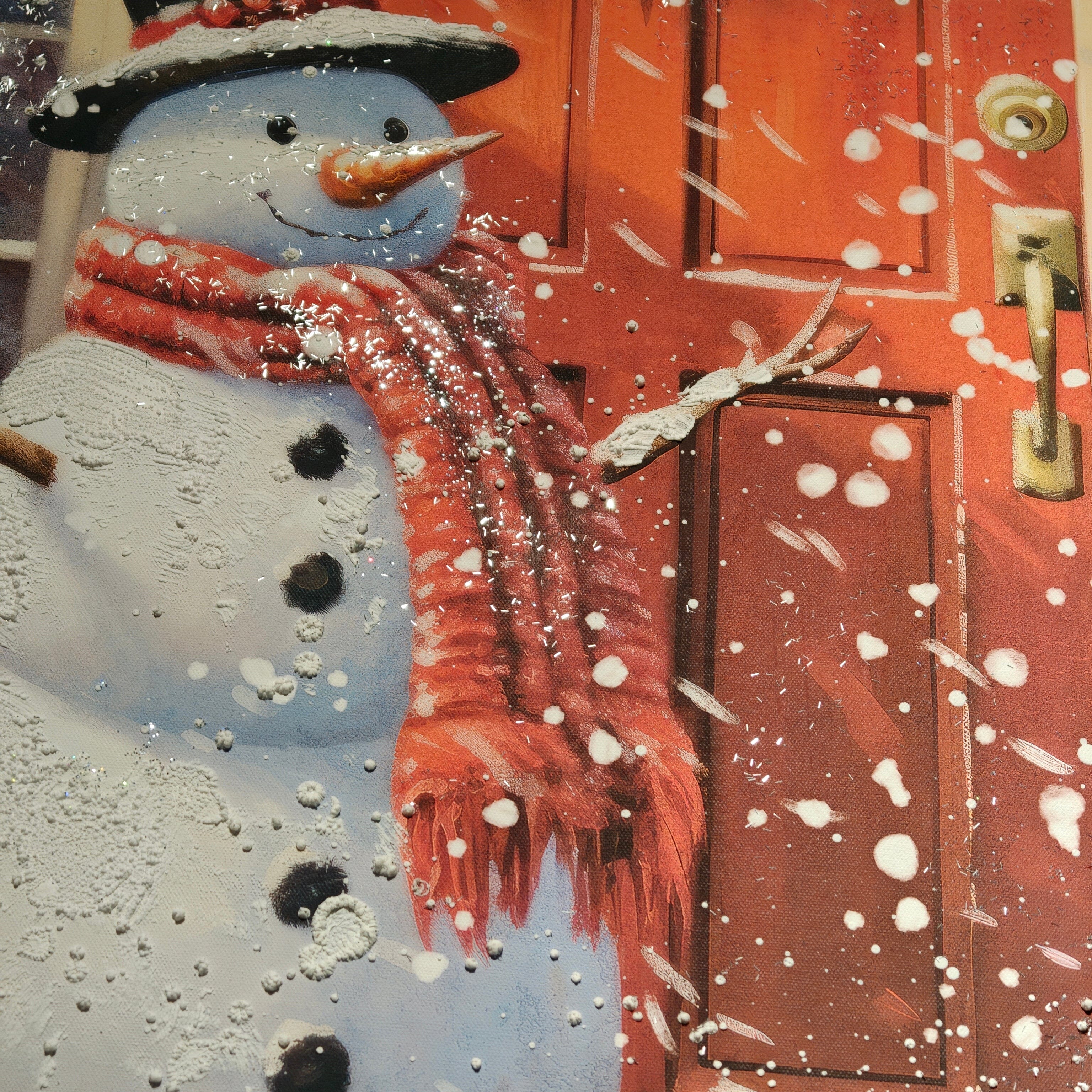 Snowman Welcome – Red Door Christmas Painting